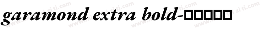 garamond extra bold字体转换